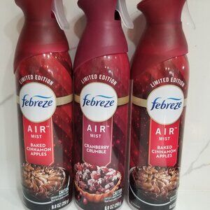 Febreze Air Mist 2 Baked Cinnamon Apples + 1 Cranberry Crumble Limited Edition